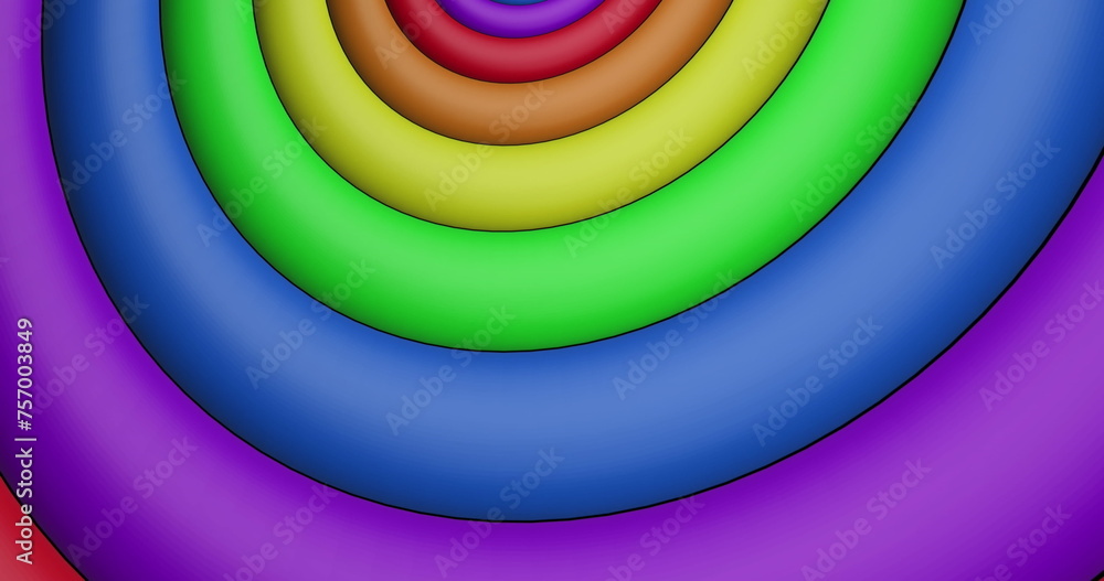 Poster Image of rainbow circles and colours moving on seamless loop