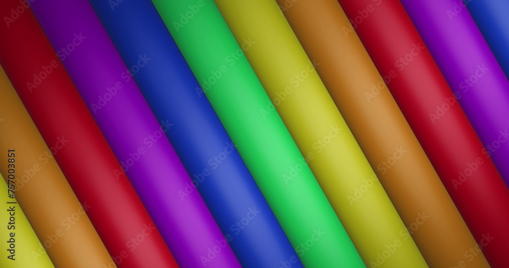 Poster image of rainbow stripes and colours moving on seamless loop