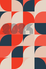 Seamless vector geometric color pattern background, retro color background.