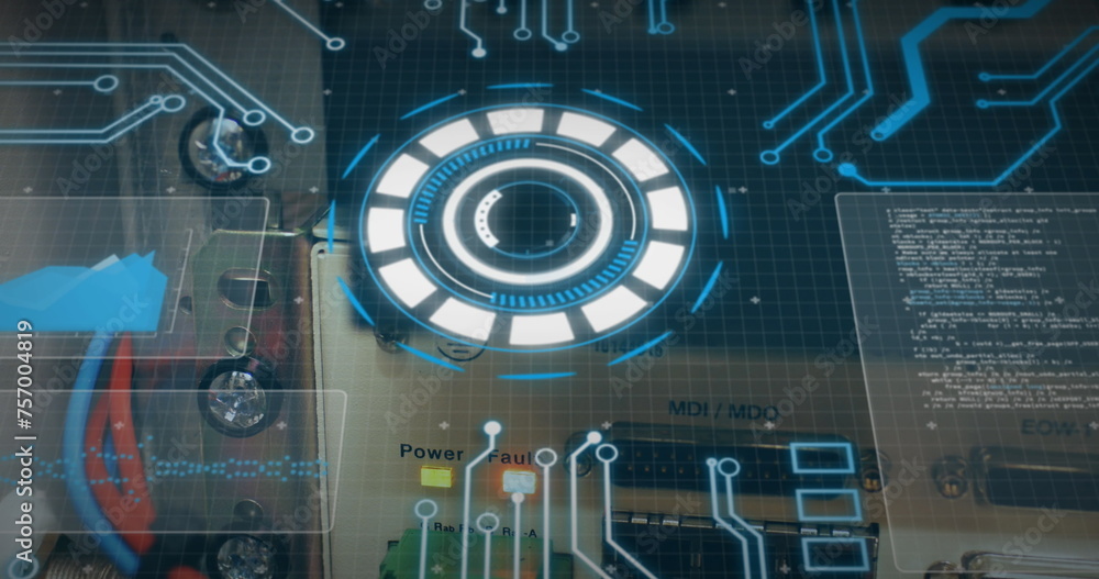Poster image of scope scanning and data processing over cables in computer server