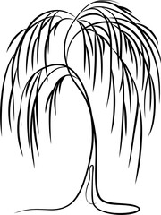 Willow tree abstract, drawing art ph illustration features silhouette  © HayashiCraft