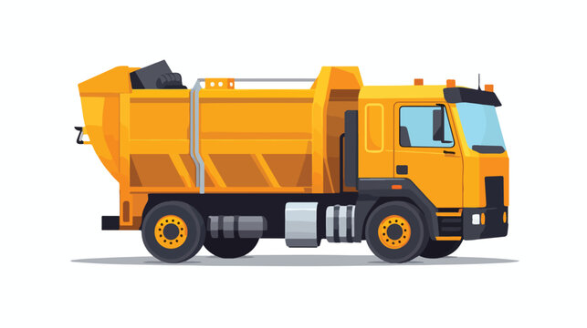 Garbage truck icon in a modern flat style. 