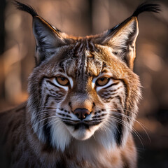Obraz premium A close-up portrait of a lynx