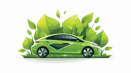 Green ecology car concept world vector illustration