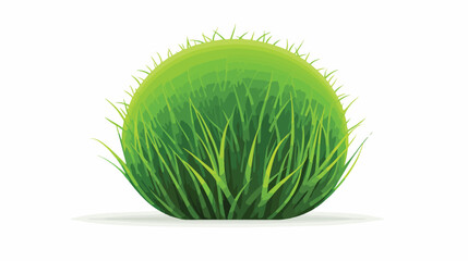 Green grass sphere with on white background flat vector