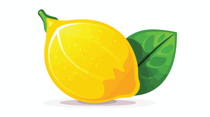 Half lemon with leaves icon. Healthy citrus product