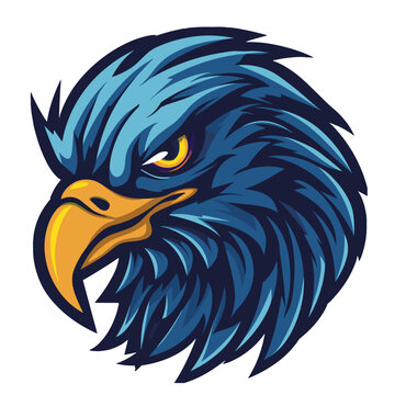 Eagle head vector illustration isolated on white background. Eagle head mascot