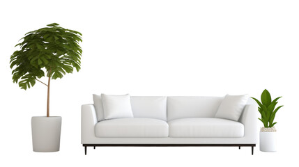 Sleek Modern Sofa Elegance on transparent background