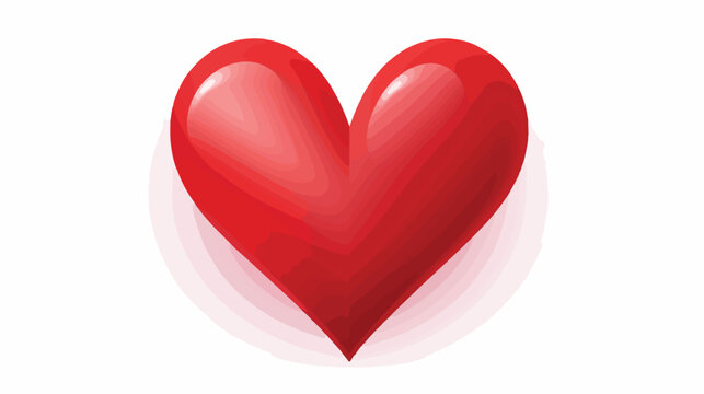 Heart vector. Red heart design icon flat