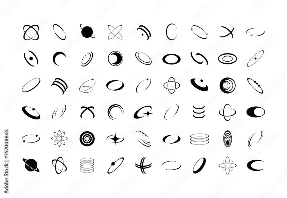 Poster abstract streetwear vector y2k shapes set icons forms objects