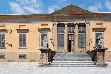 Fragment of the facade of the Meridian Palace (Palazzina della Meridiana) Florence, Tuscany, Italy