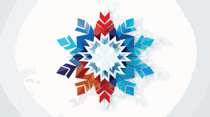 Paper snowflake over abstract geometric background