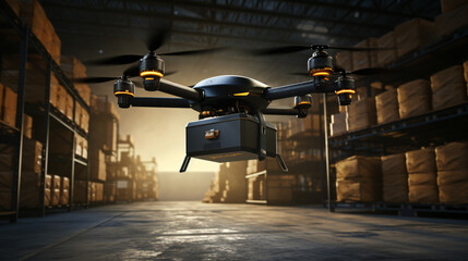 Autonomous delivery drone - obrazy, fototapety, plakaty
