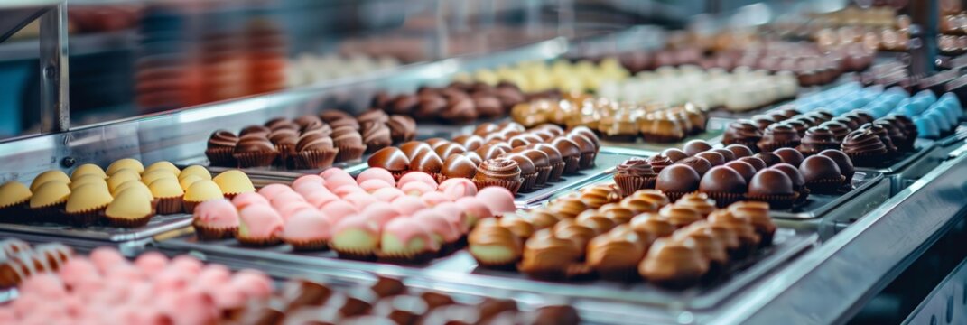A confectionery factory in full swing, sweetening the art of mass production with innovation and tradition