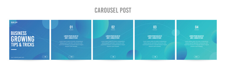 Stunning Carousel Post Template, Editable Social Media Layout Design, business Instagram & Linkedin Carousel Post, Template eps 10.