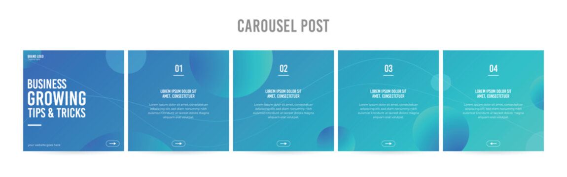 Stunning Carousel Post Template, Editable Social Media Layout Design, Business Instagram & Linkedin Carousel Post, Template Eps 10.