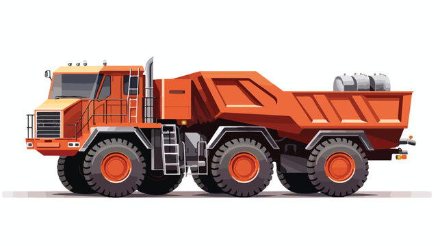Rendering model of a larger quarry truck flat vector