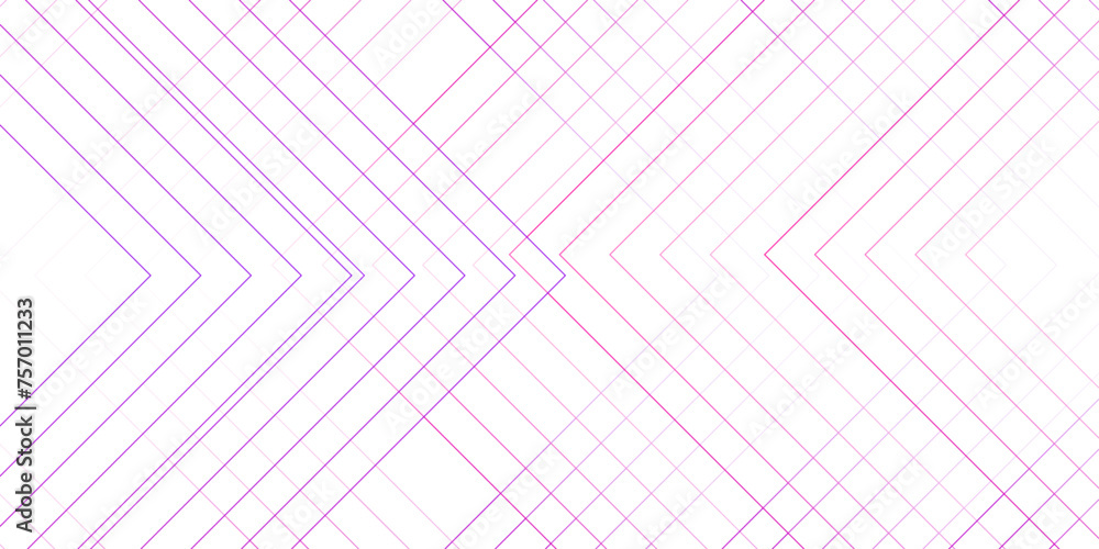 Poster Abstract seamless modern architecture white and pink color technology concept with geometric line. Simple block background with lines. Futuristic blueprint background with modern design.