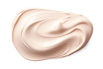 Smudged cream on white background.