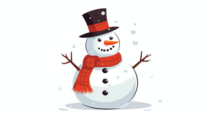 Snowman kardanadam christmas new year flat vector