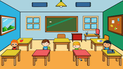 Classroom Vector Art Enhance Educational Content with Vibrant Graphics