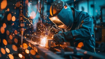 A sheet metal fabrication process in progress