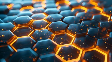 abstract background with lights and hexagons