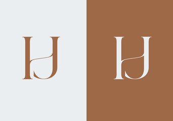 Letter hj hhj logo and business card desig,simple logo design or monogram or initials JH letters