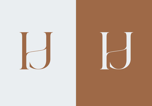Letter hj hhj logo and business card desig,simple logo design or monogram or initials JH letters