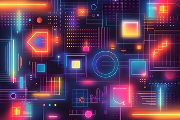 abstract neon retro synthwave background