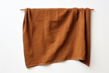 A towel that is separate and distinct displayed without any other objects against a plain white background - obrazy, fototapety, plakaty