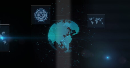 Image of data processing over globe