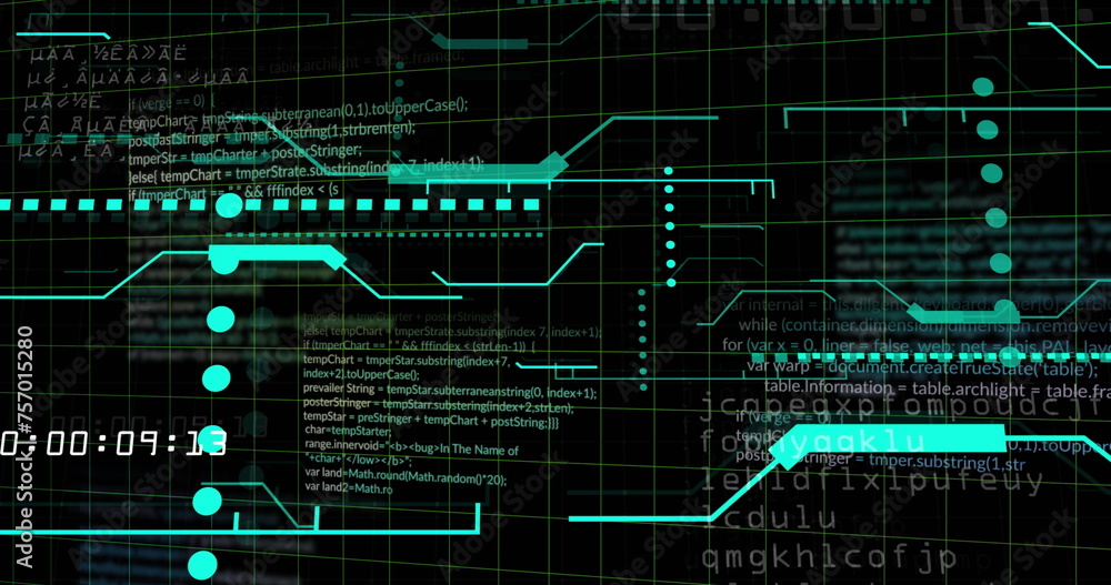 Poster Image of data processing on black background