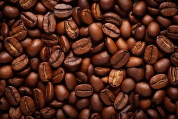 Background of freshly roasted coffee beans