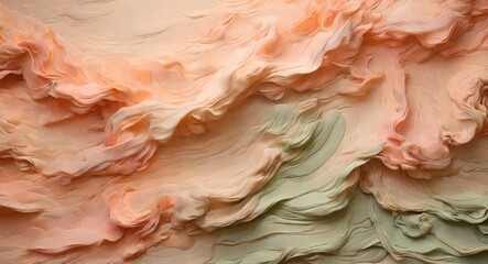 background in flowers, peach fluff with pistachio shade, background color 2024