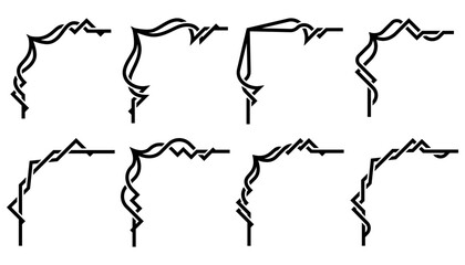 Modern Ethnic Intertwined Arabic Corner Decoration Collection Set