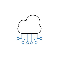 cloud crm concept line icon. Simple element illustration. cloud crm concept outline symbol design.