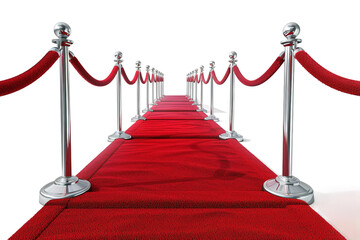 Red Carpet Railing On Transparent Background.