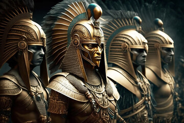 Warriors guarding Pharaoh Ramses III.  - obrazy, fototapety, plakaty