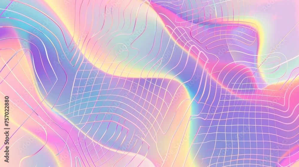 Poster the modern set of banner templates is designed in pastel and iridescent colors in a retro aesthetic 