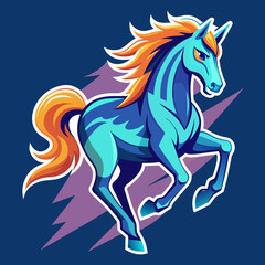 Fototapeta na wymiar Gallop into Style Design a T-shirt Sticker featuring a Majestic Horse in Motion