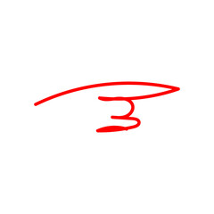 Red brush stroke underline. Marker pen highlight stroke. Vector swoosh brush underline set for accent, marker emphasis element. Hand drawn of underline strokes. vector illustration
