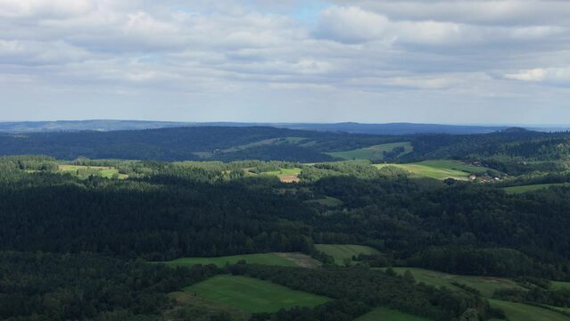 Beautiful Landscape Forest Mountains Bieszczady Bircza Aerial View Poland