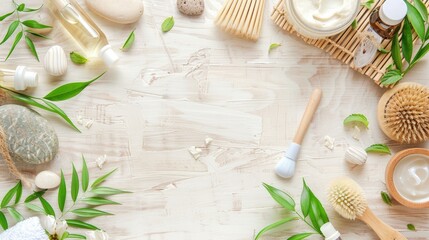 Fototapeta na wymiar Natural Organic Spa Wellness Beauty Home Therapy Products