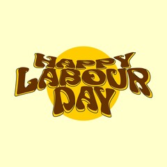 happy labour day font logo