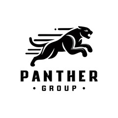 Black phanter logo design stock vector. Phanter logo vector