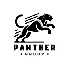 Black phanter logo design stock vector. Phanter logo vector