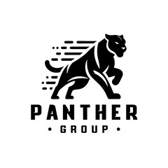 Black phanter logo design stock vector. Phanter logo vector