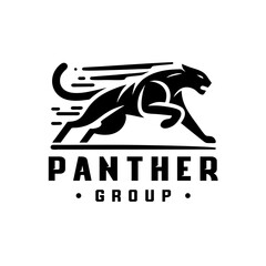 Black phanter logo design stock vector. Phanter logo vector