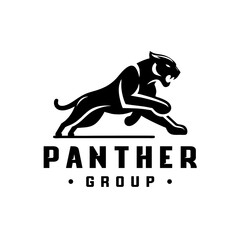 Black phanter logo design stock vector. Phanter logo vector